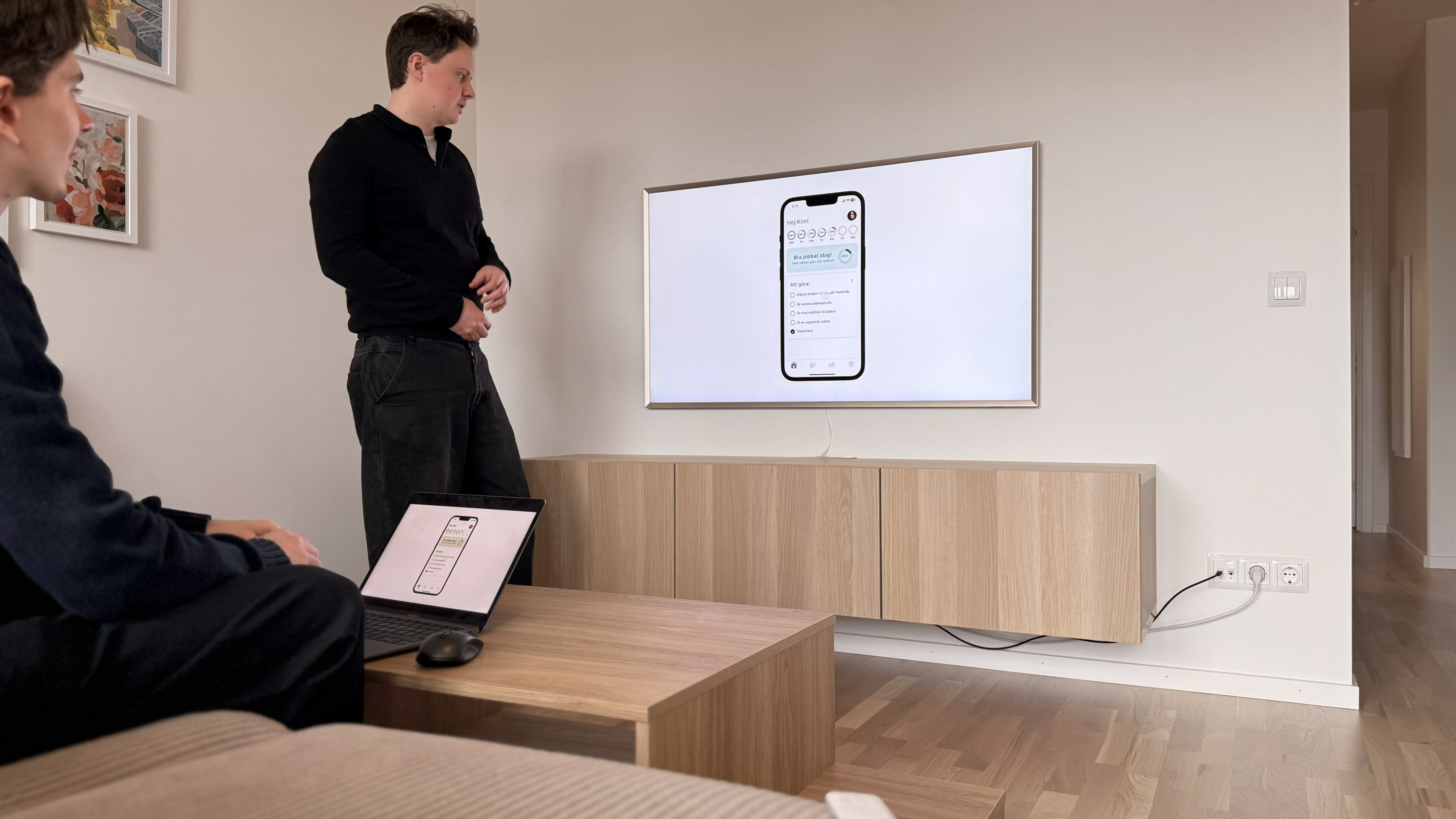 Presentation av design på skärm
